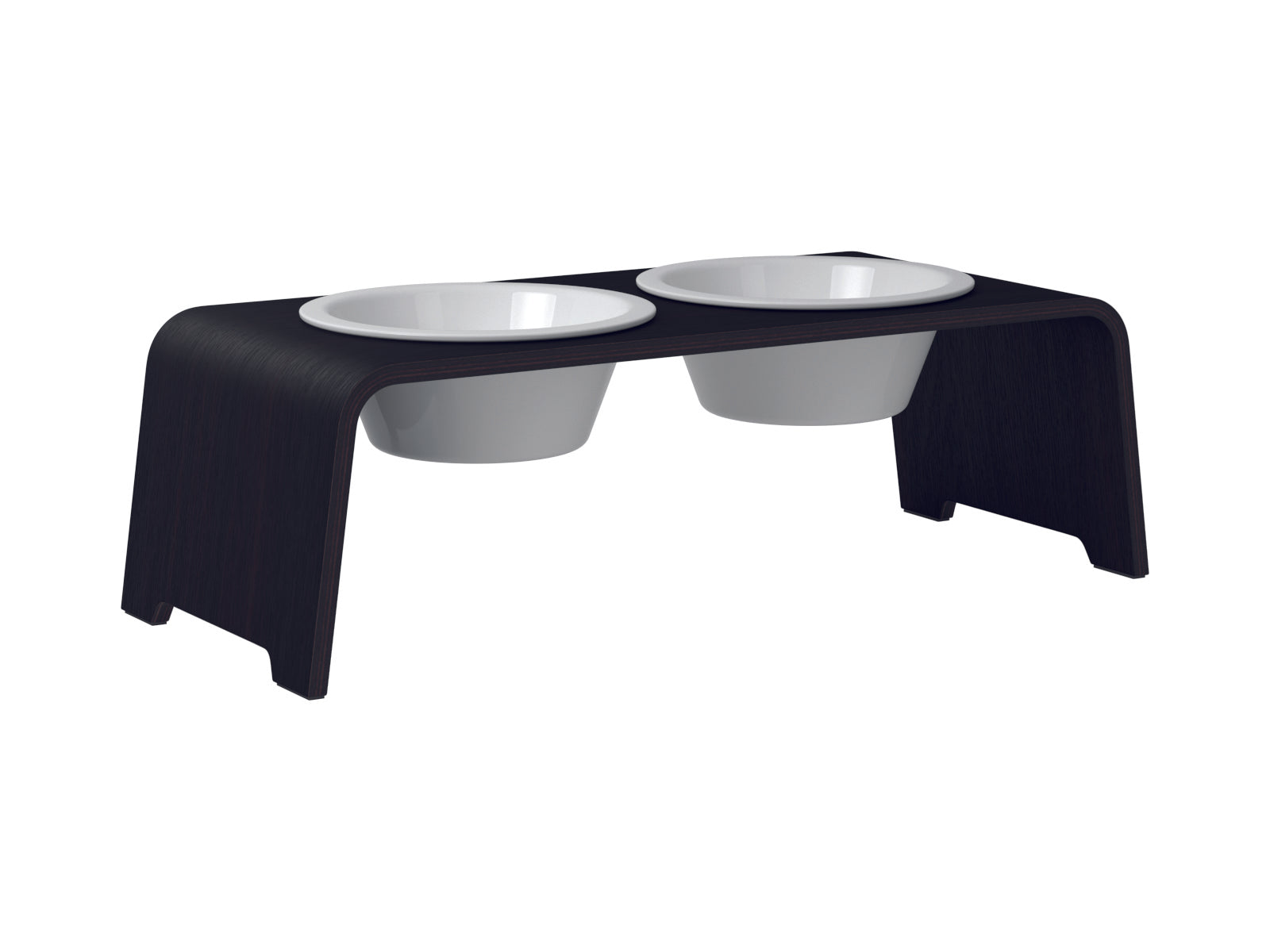 dogBar-Napfständer-Eiche-Dunkel-Porzellan-M-Medium