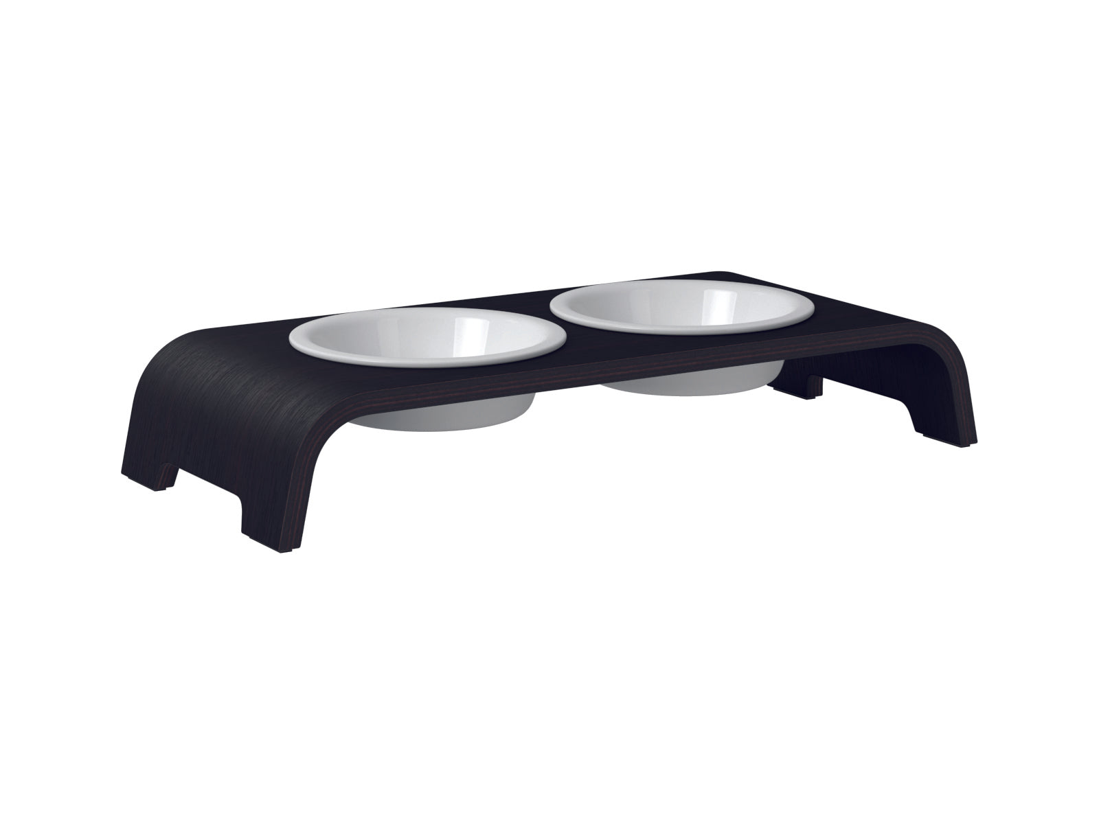 dogBar-Napfständer-Eiche-Dunkel-Porzellan-S-Small