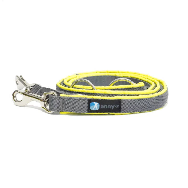 AnnyX-Hundeleine-Führleine-Classic-Bolt-Protect-leuchtgelb-grau