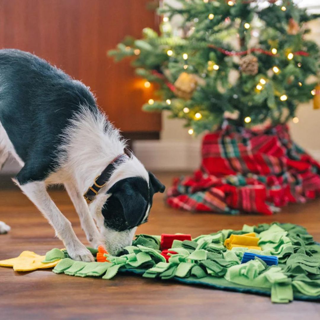 Weihnachtsbaum Schnüffelmatte Für Hunde – Interaktives Spielzeug In Rosa/Grün, Maschinenwaschbar