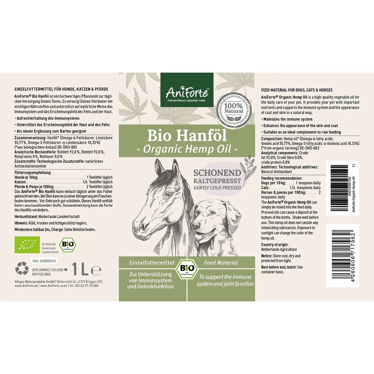 Aniforte-Bio-Hanföl-Etikett