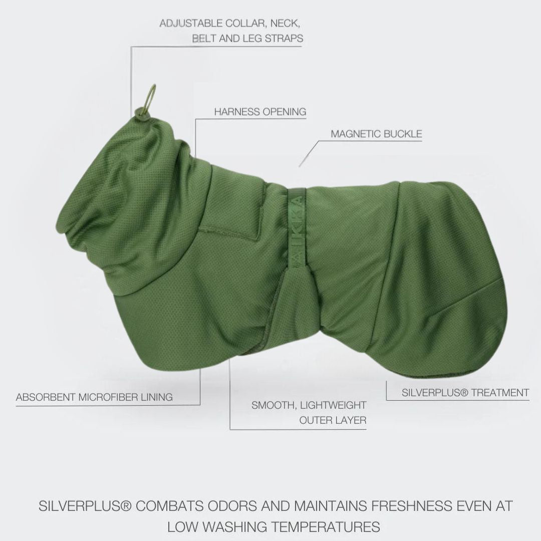 Paikka-Drying-Coat-2Go-Hundebademantel-Olive-Features