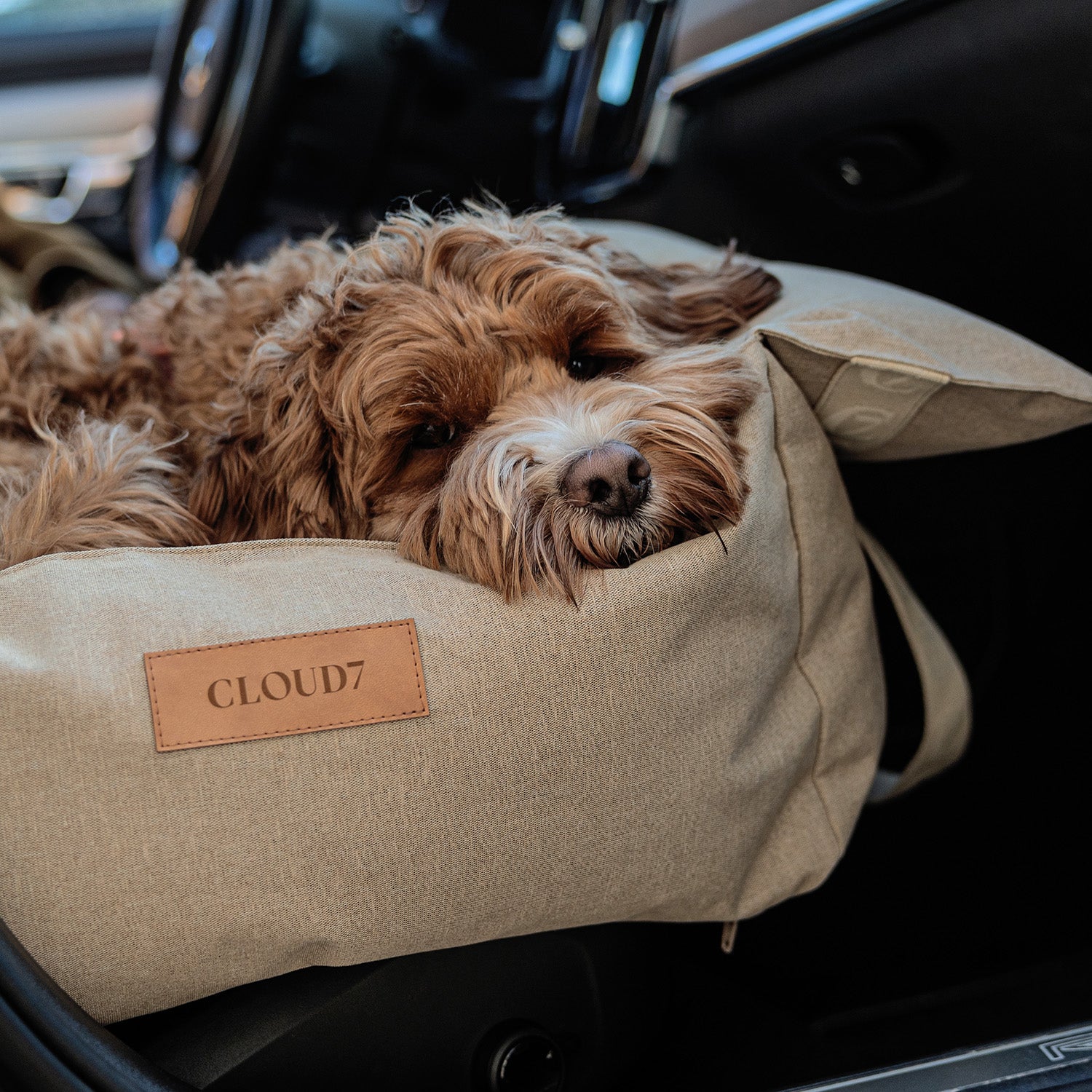 Cloud7-Hundeautositz-Getaway-Sand-Hund