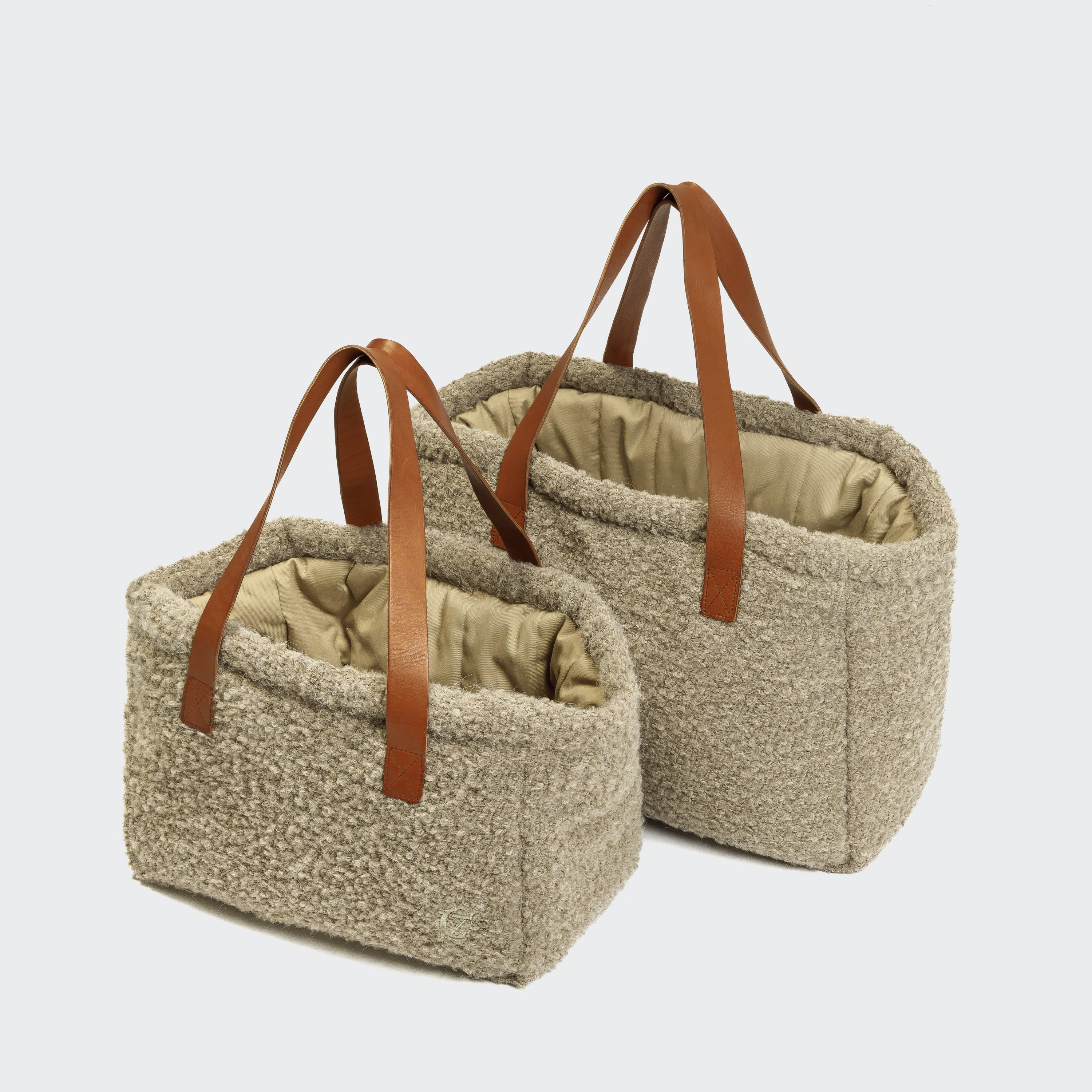 Cloud7-Hundetasche-Verona-Jacquard-Beige-M-L