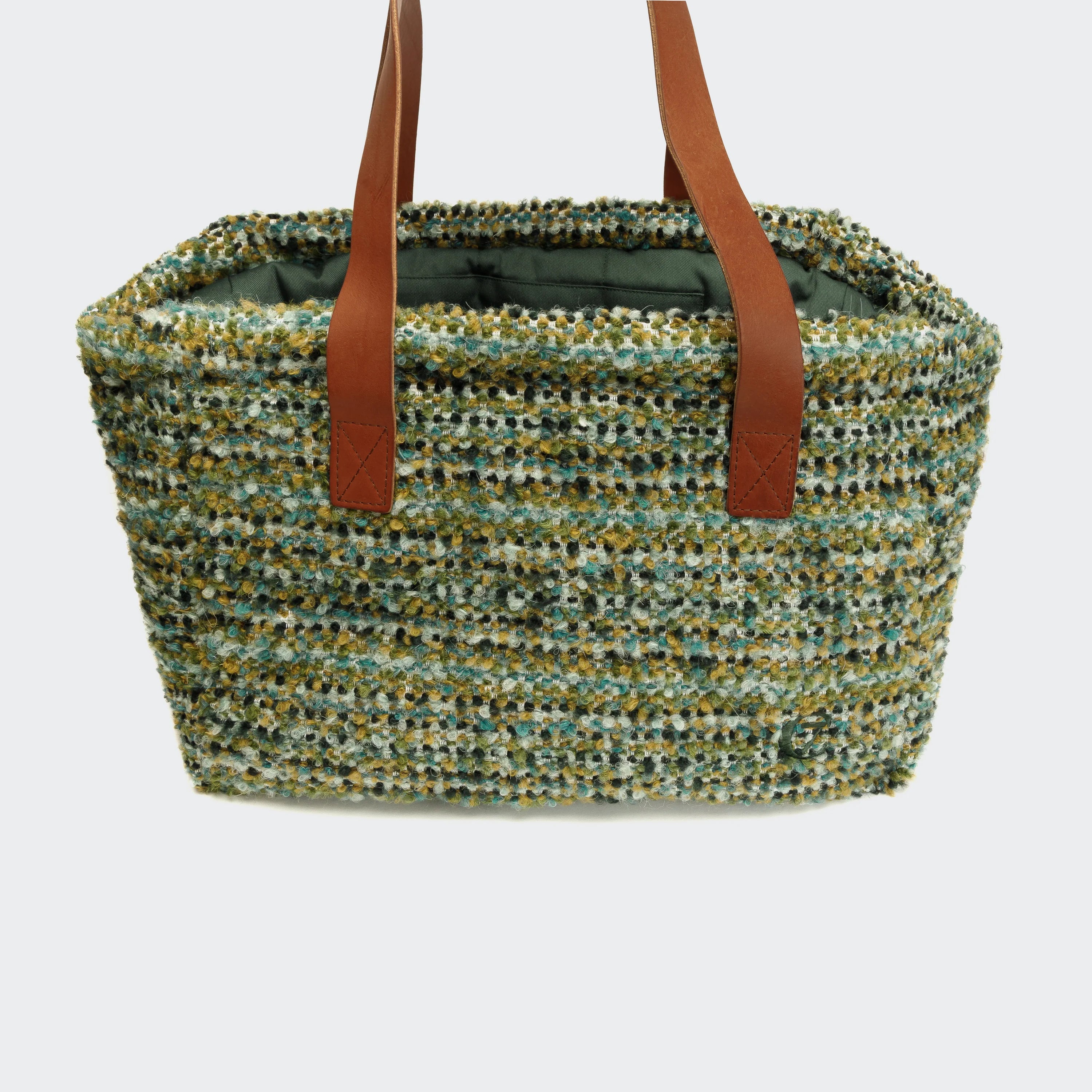 Cloud7-Hundetasche-Verona-Jacquard-Green-Detail