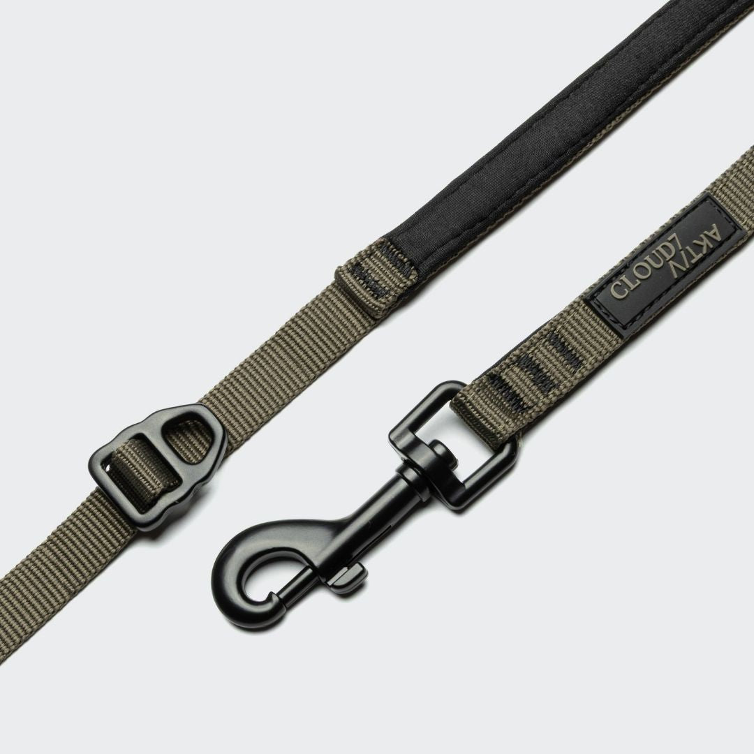 Cloud7-L-2-Jogging-Leine-AKTIV-Olive-Karabiner-S