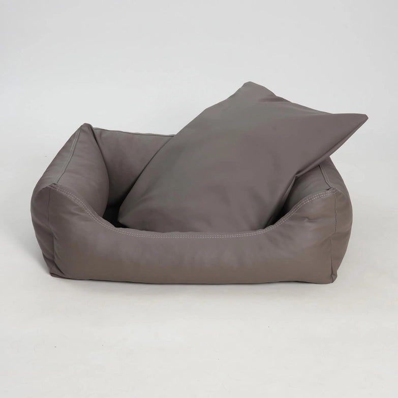 Dogs-in-the-City-Hundebett-Saddle-Kunstleder-Taupe-2