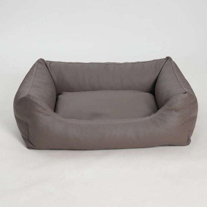 Dogs-in-the-City-Hundebett-Saddle-Kunstleder-Taupe