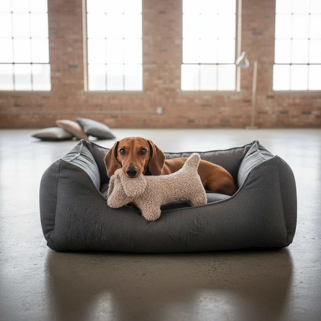 Dogs-in-the-City-Hundespielzeug-Plüschdackel-Tom-Hund