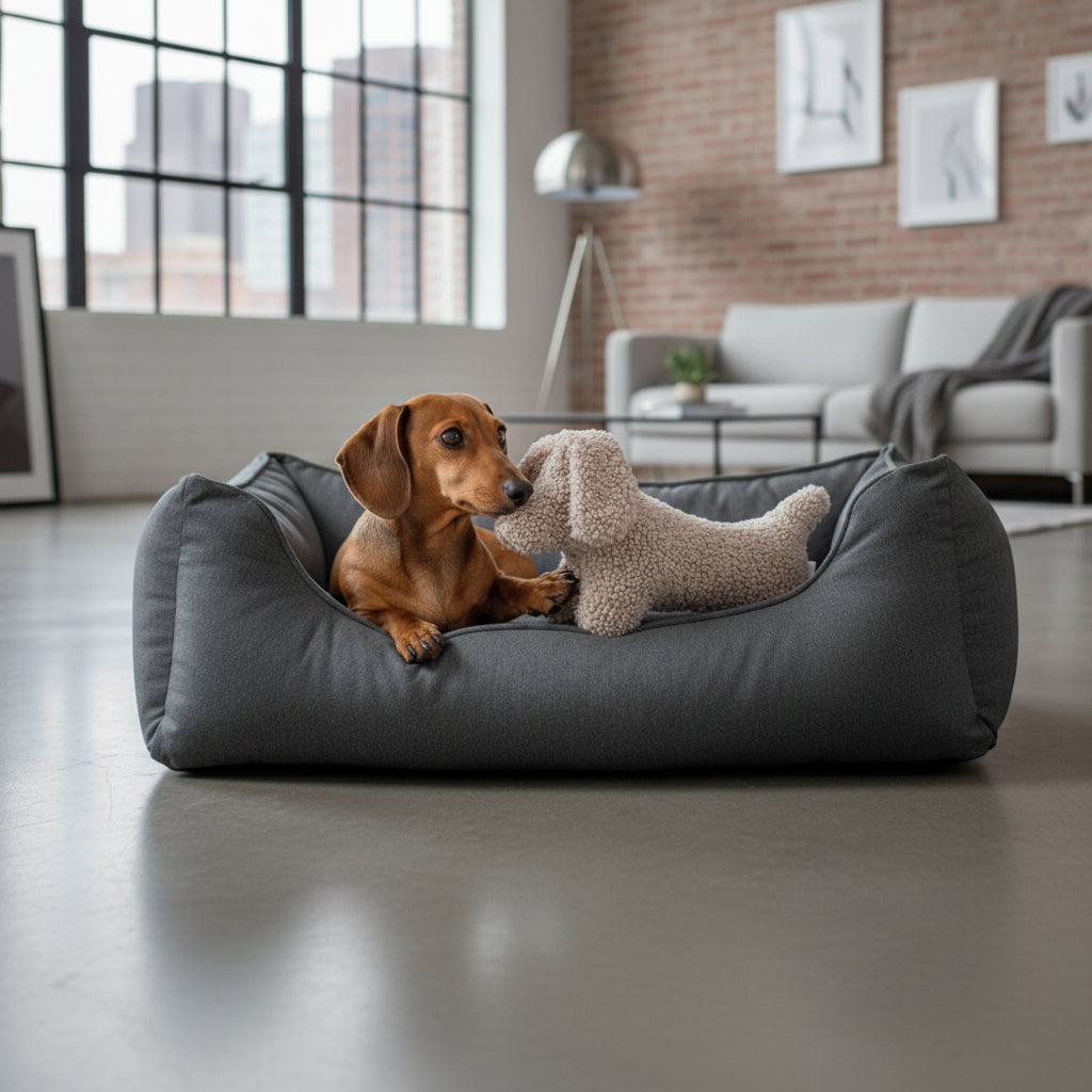 Dogs-in-the-City-Hundespielzeug-Plüschdackel-Tom-Hund2