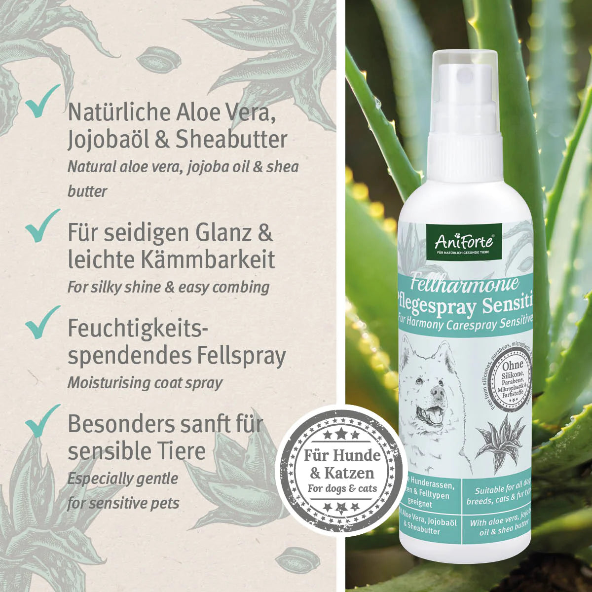 Aniforte-Fellharmonie-Pflegespray-Sensitiv-Kurzbeschreibung