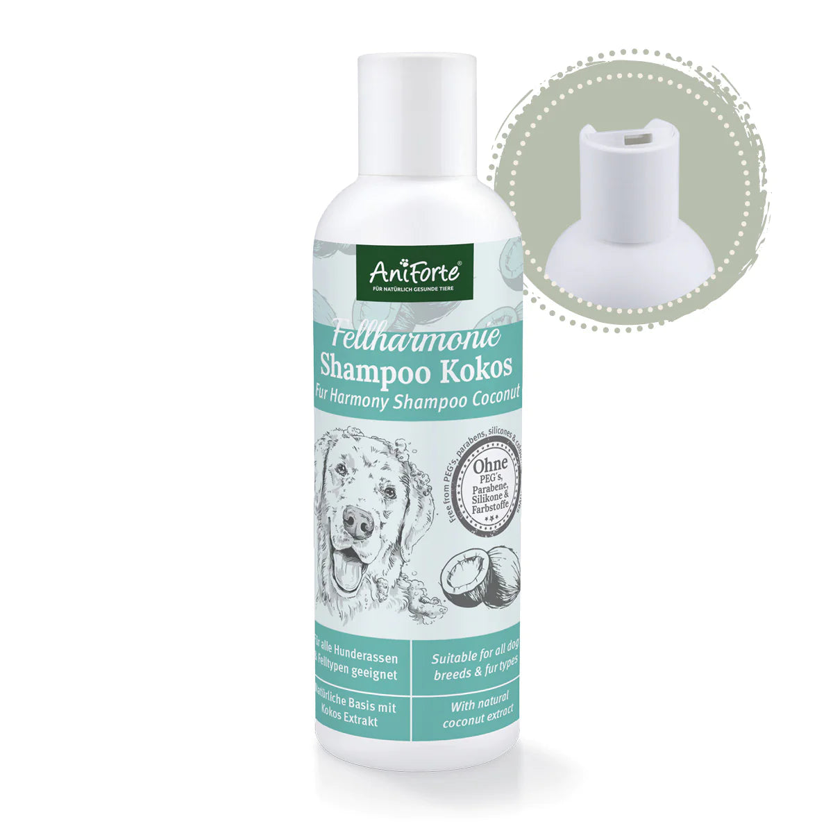 Aniforte-Fellharmonie-Shampoo-Kokos-Öffnung