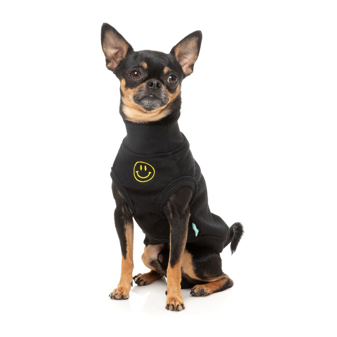 Fuzzyard-Hundepullover-Sweater-Smiley-Black-Hund