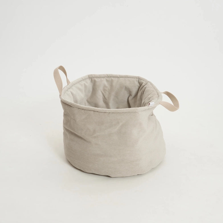 Hundebett-Shopper-Little-Basket-Chelsea-Cord-Gravel-offen