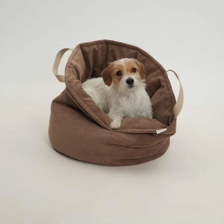 Hundebett-Shopper-Little-Basket-Chelsea-Cord-Toffee-Hund