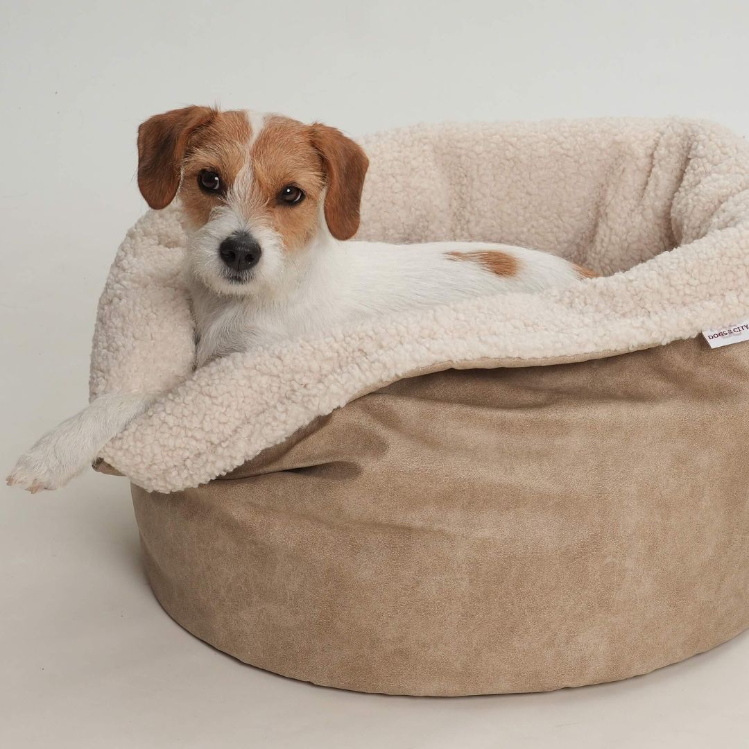 Hundebett-Shopper-Little-Basket-Saddle-Gravel-Hund