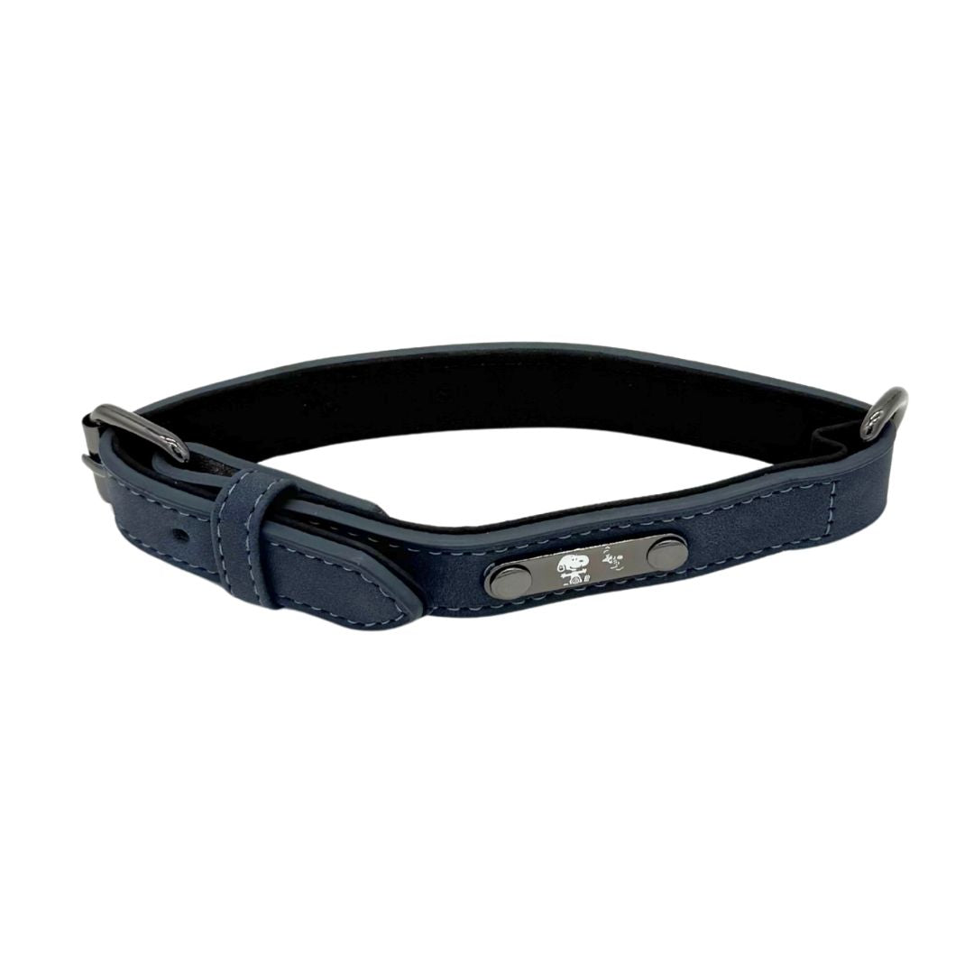Hundehalsband-Lederoptik-Snoopy-Dunkelblau-4