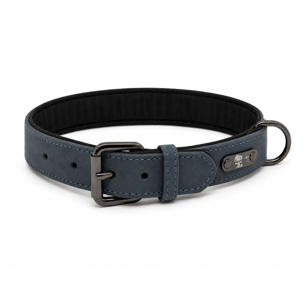Hundehalsband-Lederoptik-Snoopy-Dunkelblau-5