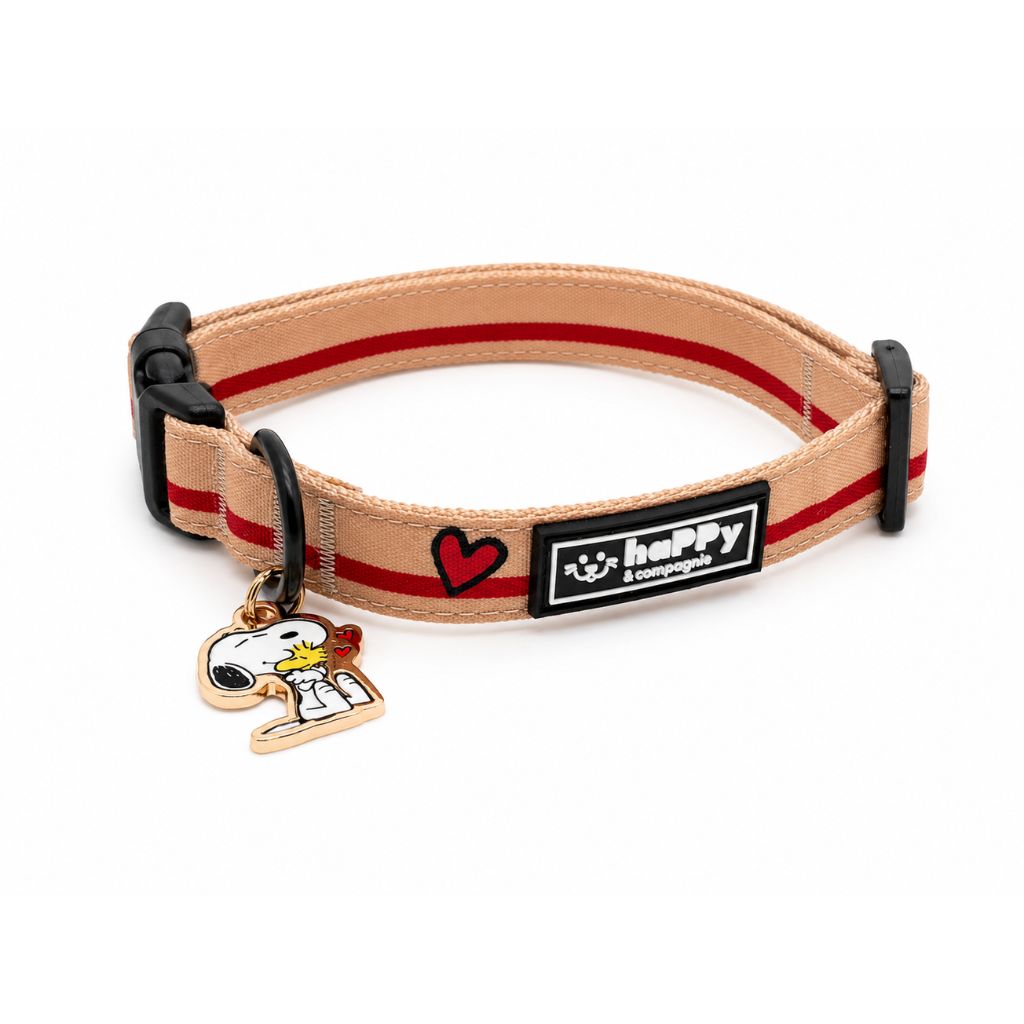 Hundehalsband-Snoopy-Beige