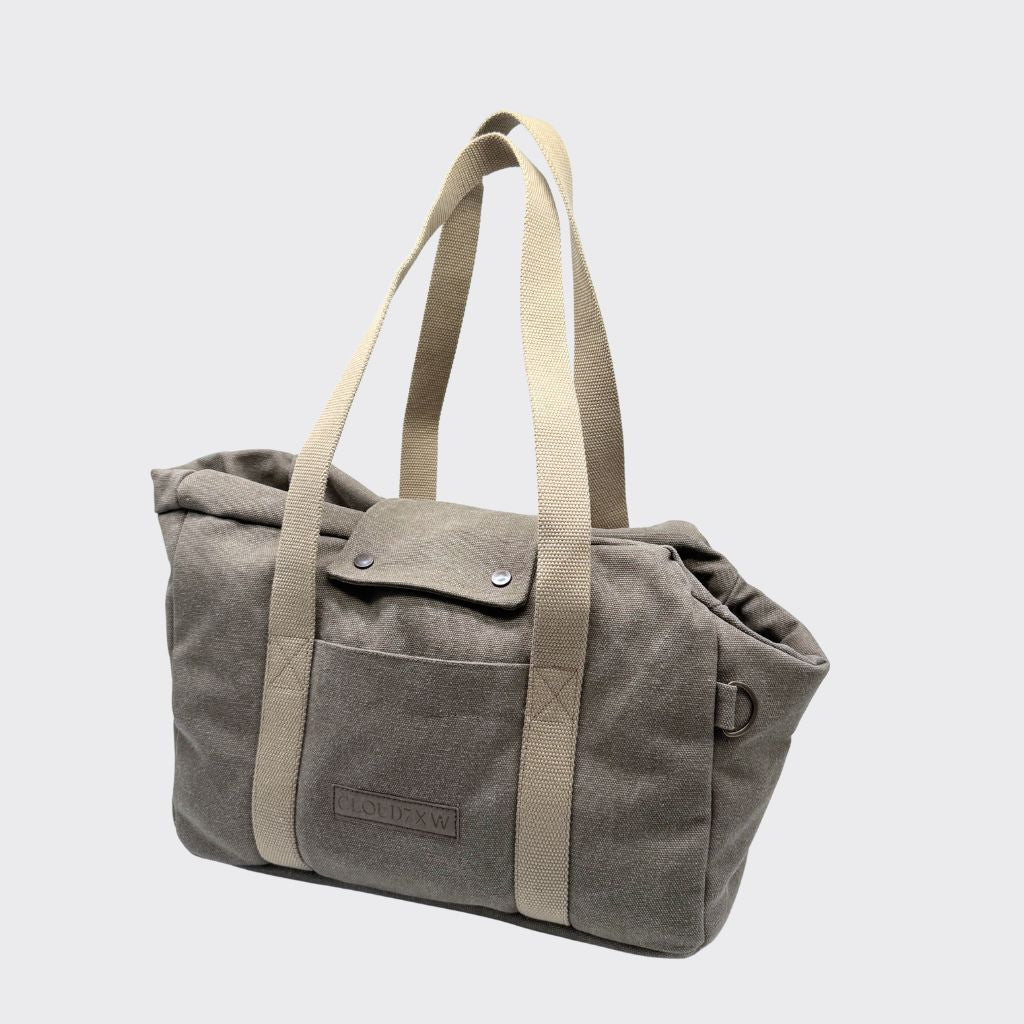 Hundetasche_Lucca_Canvas_Sand_C7_x_Woofstuff-Front