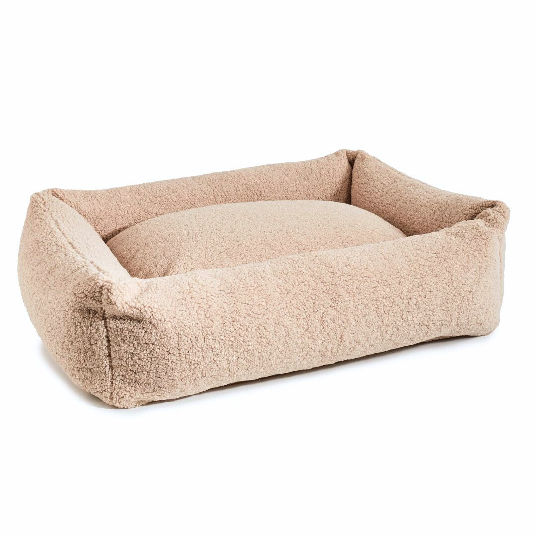 Laboni-Hundebett-Teddy-Boucle-Creme