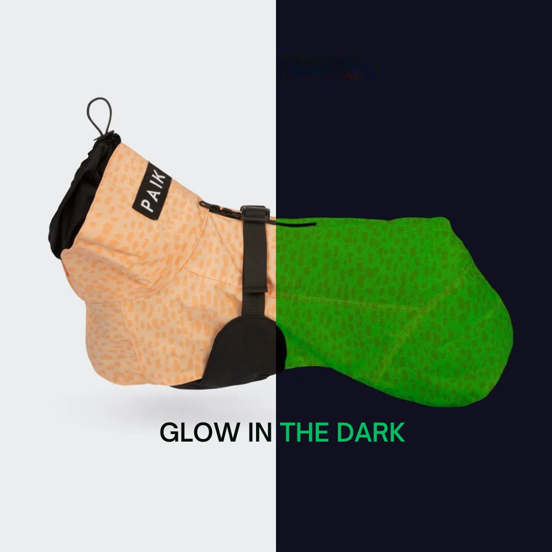 PAIKKA-Reflectierender-Hunderegenmantel-Glow-2.0-Peach-Glow