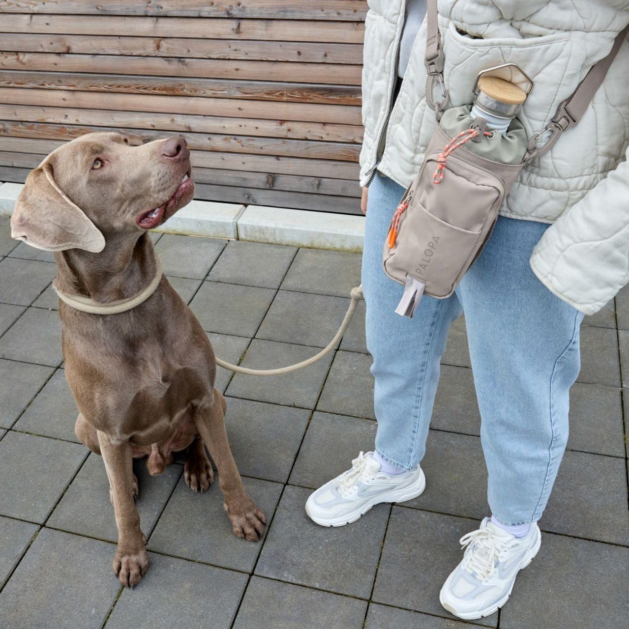 Palopa-Flaschen-Leckerlitasche-Boudi-Dark-Taupe-Hund