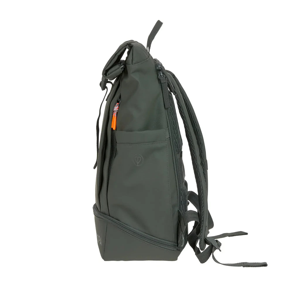 Palopa-Rolltop-Rucksack-Yoska-Dunkelgrun-seitlich