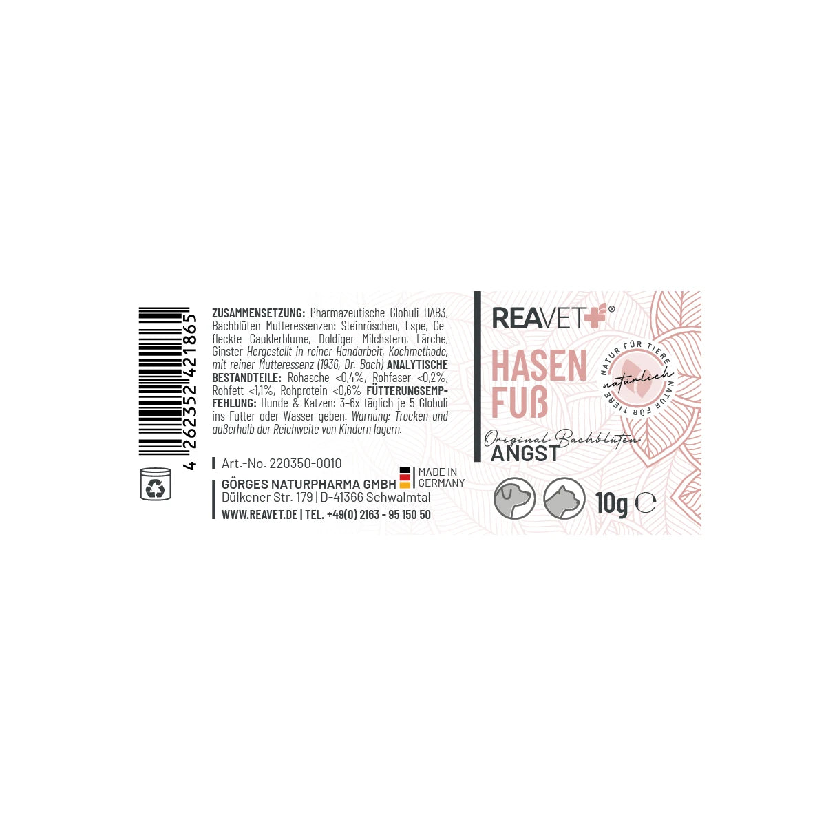 ReaVet-Bio-Bachblueten-Hasenfuss-Etikett