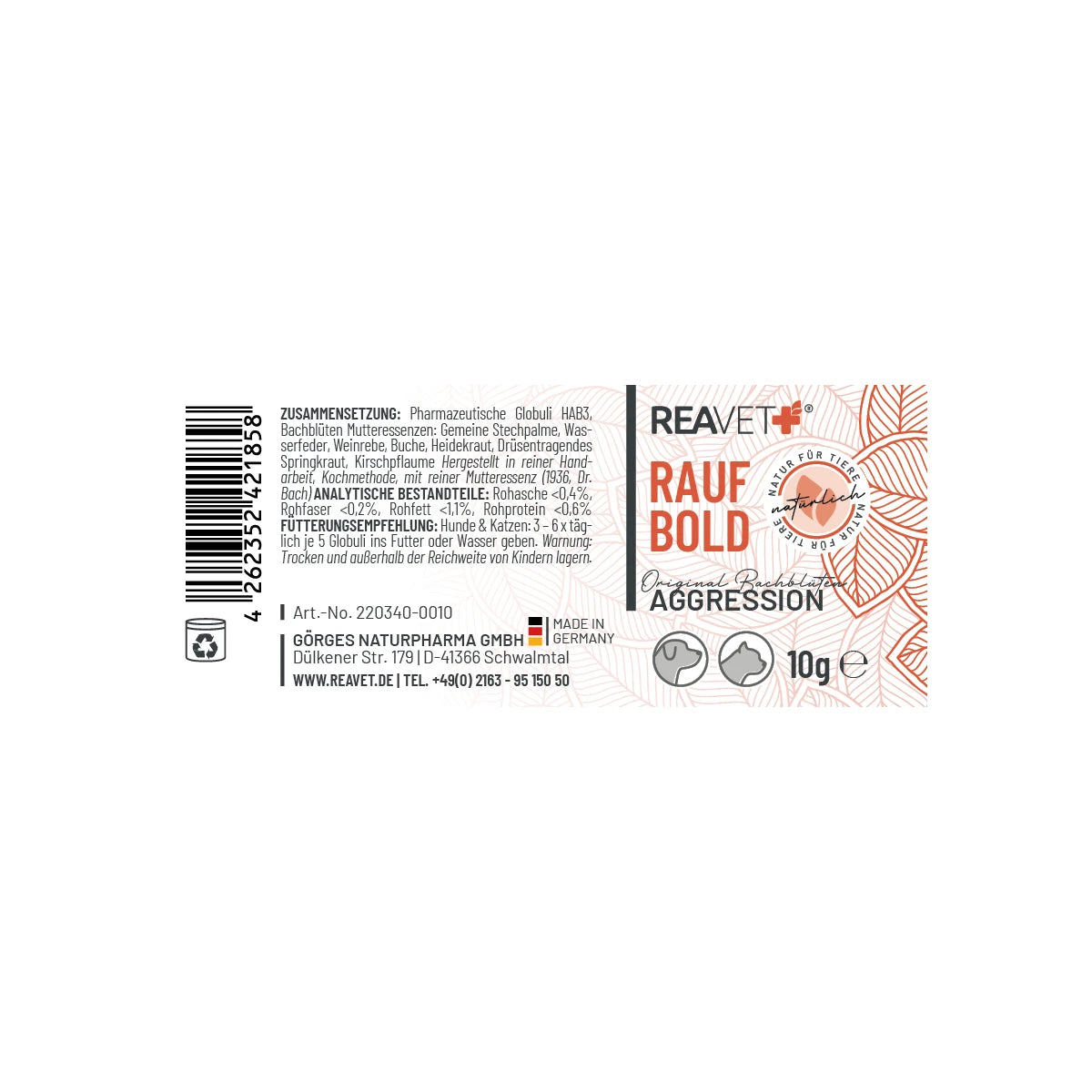 ReaVet-Bio-Bachblueten-Raufbold-Etikett