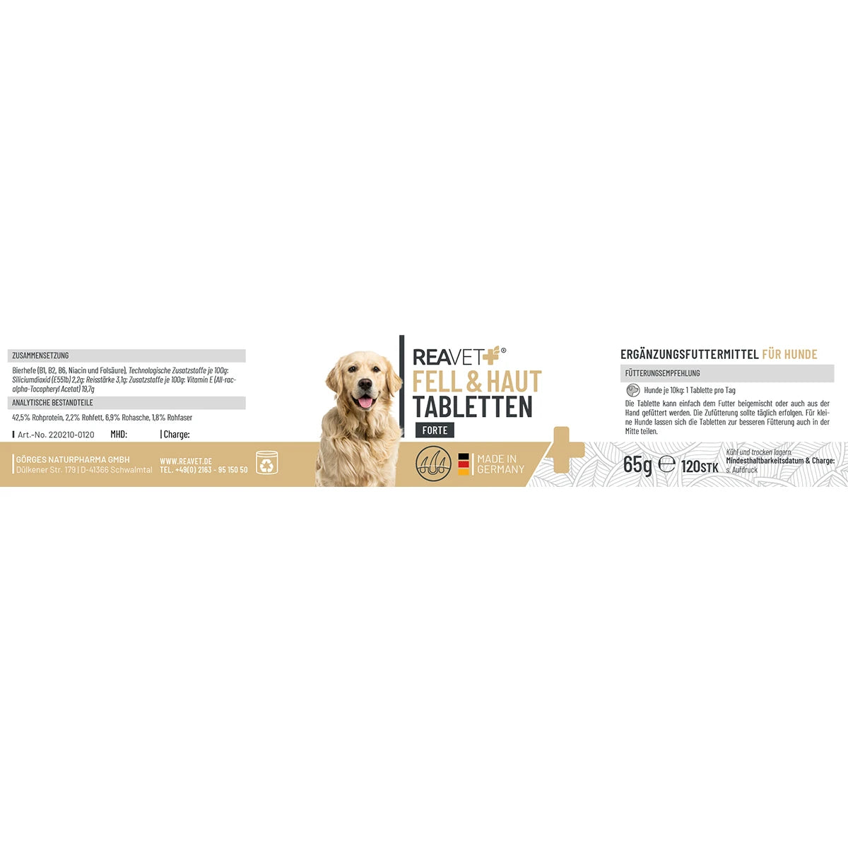 ReaVet-Fell-und-Haut-Tabletten-Forte-Etikett