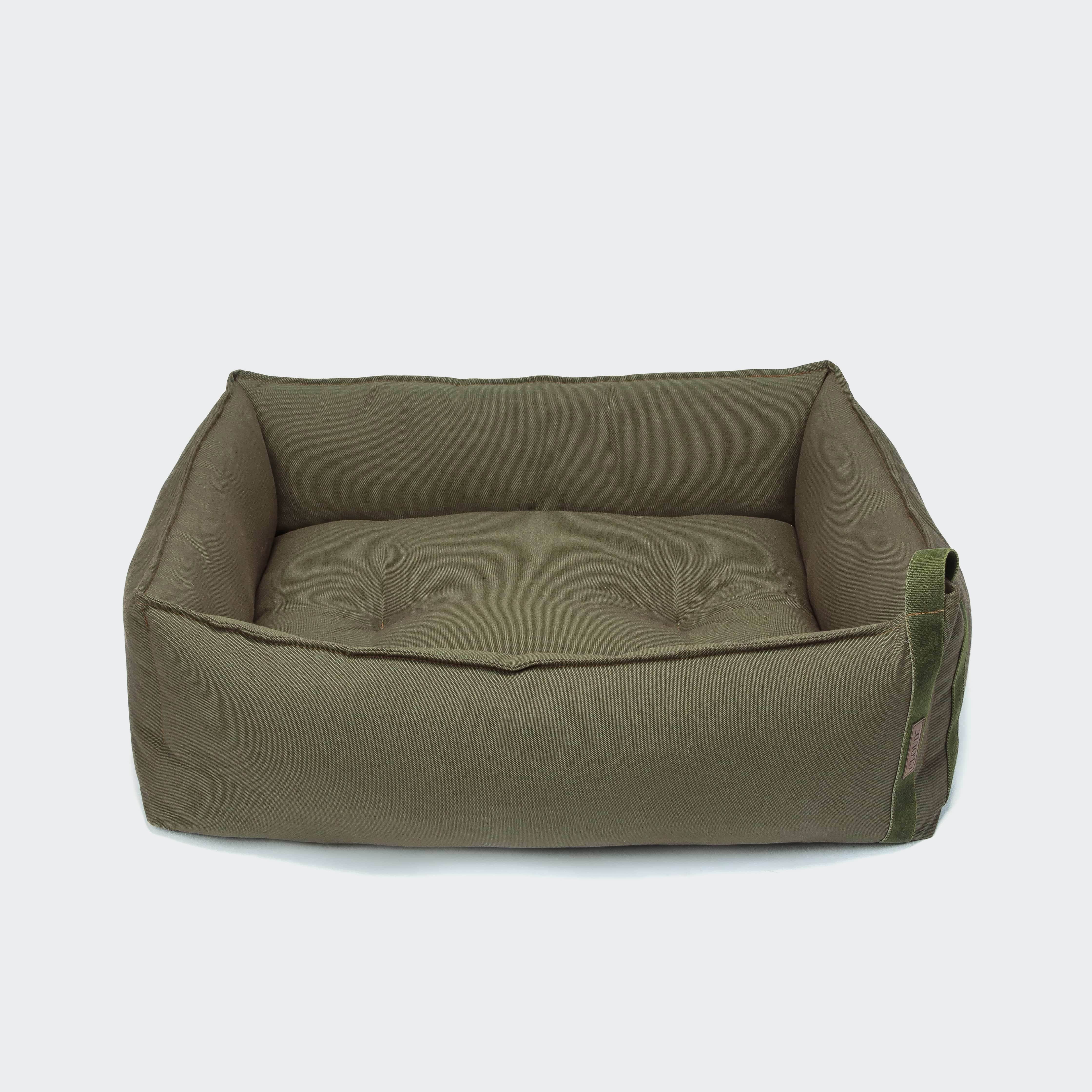 Cloud7-Hundebett-Canvas-Olive