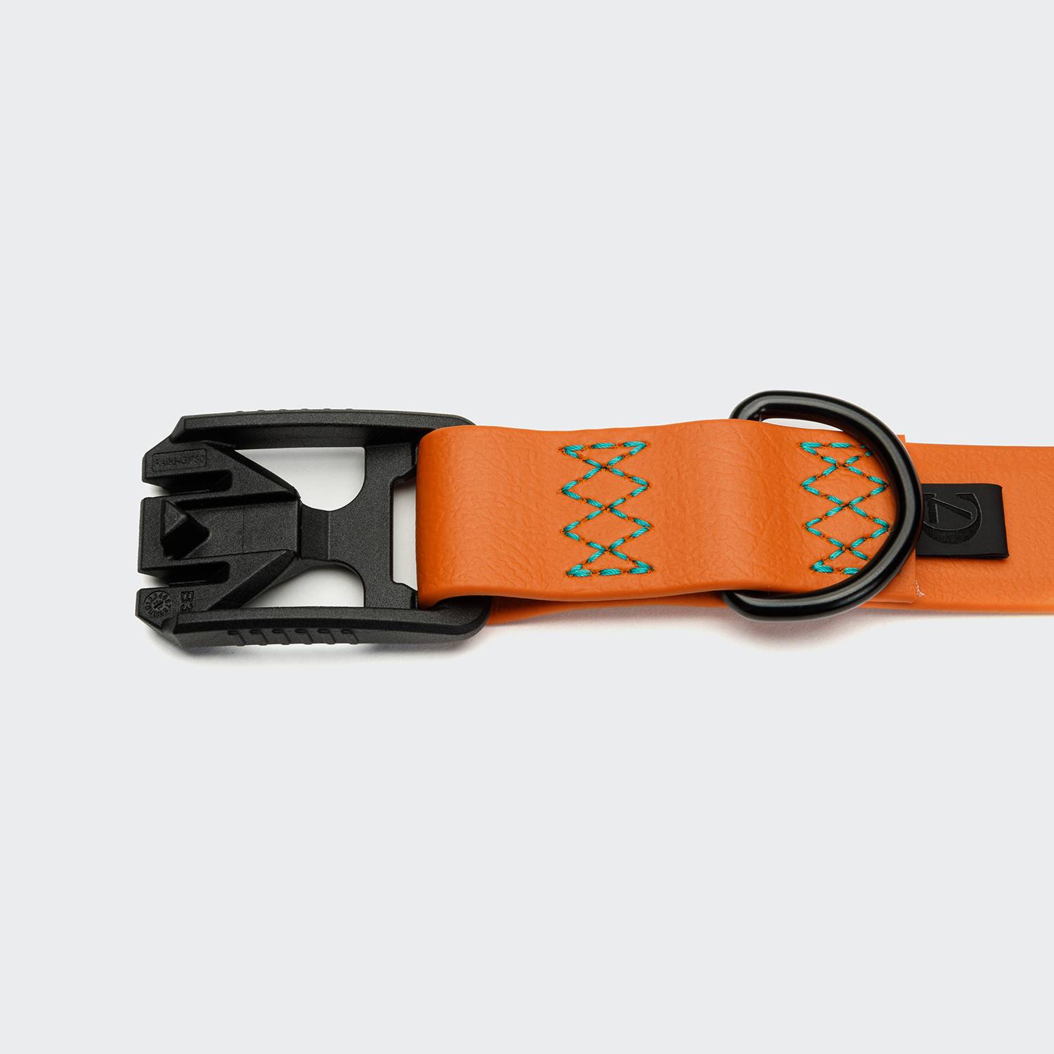 Cloud7-Hundehalsband-BioThane-Ipanema-Orange-Aqua-Detail