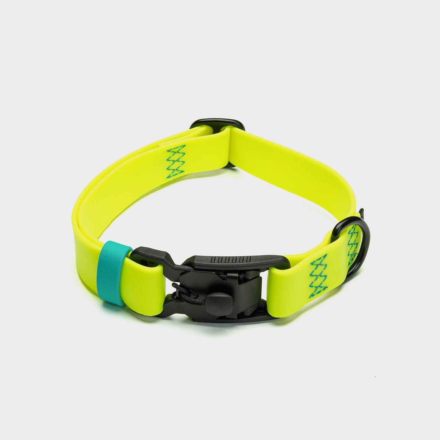 Cloud7-Hundehalsband-BioThane-Ipanema-Neon-Gelb-Aqua