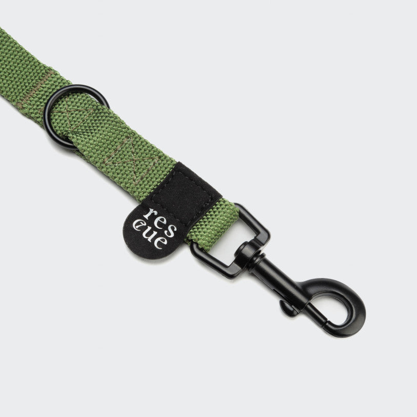 Cloud7-Hundeleine-Nylon-Rescue-Grün-Karabiner