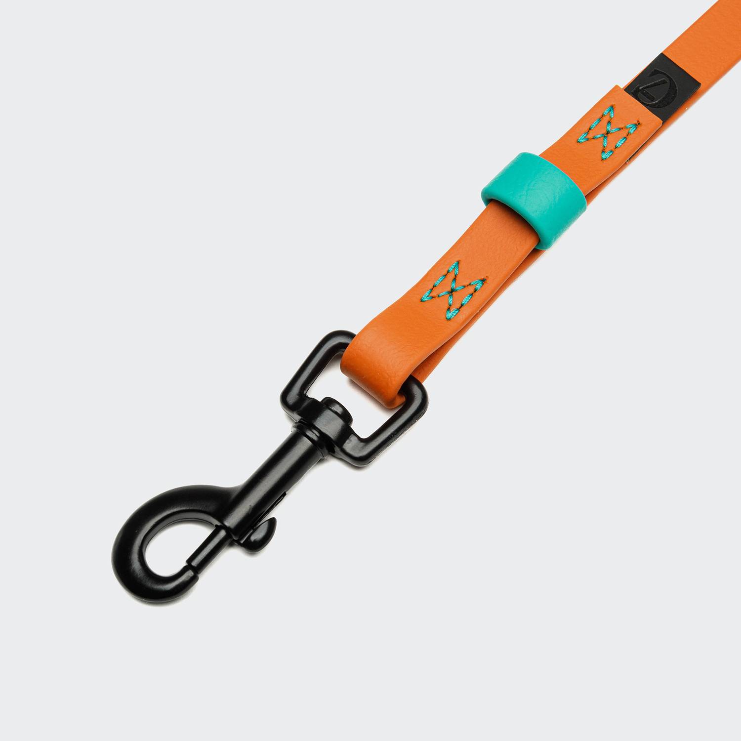 Cloud7-Schleppleine-BioThane-Ipanema-Orange-Aqua-KarabinerS