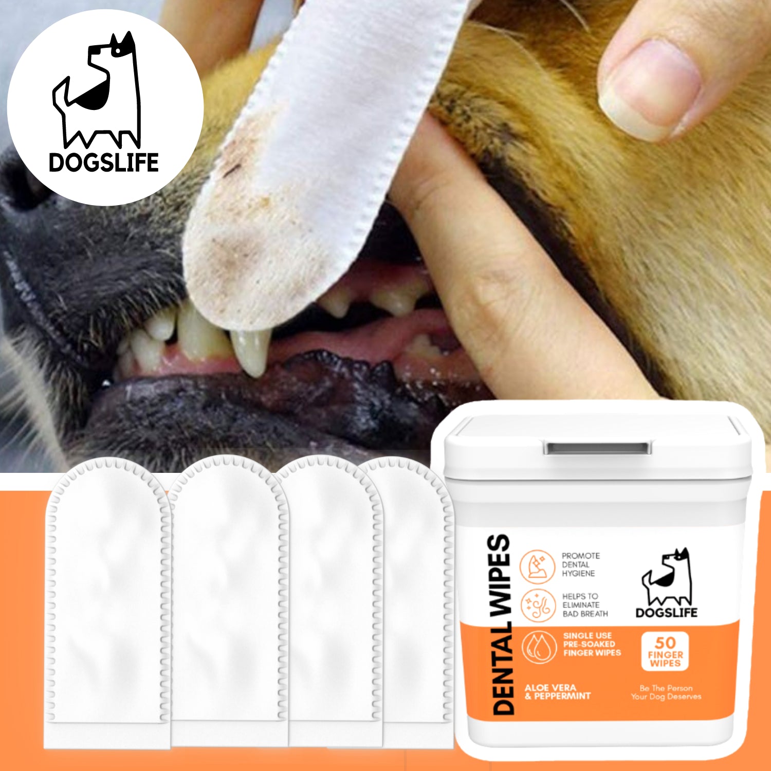 DogsLife-Dental-Wipes-Zahnputz-Fingerpads-Anwendung
