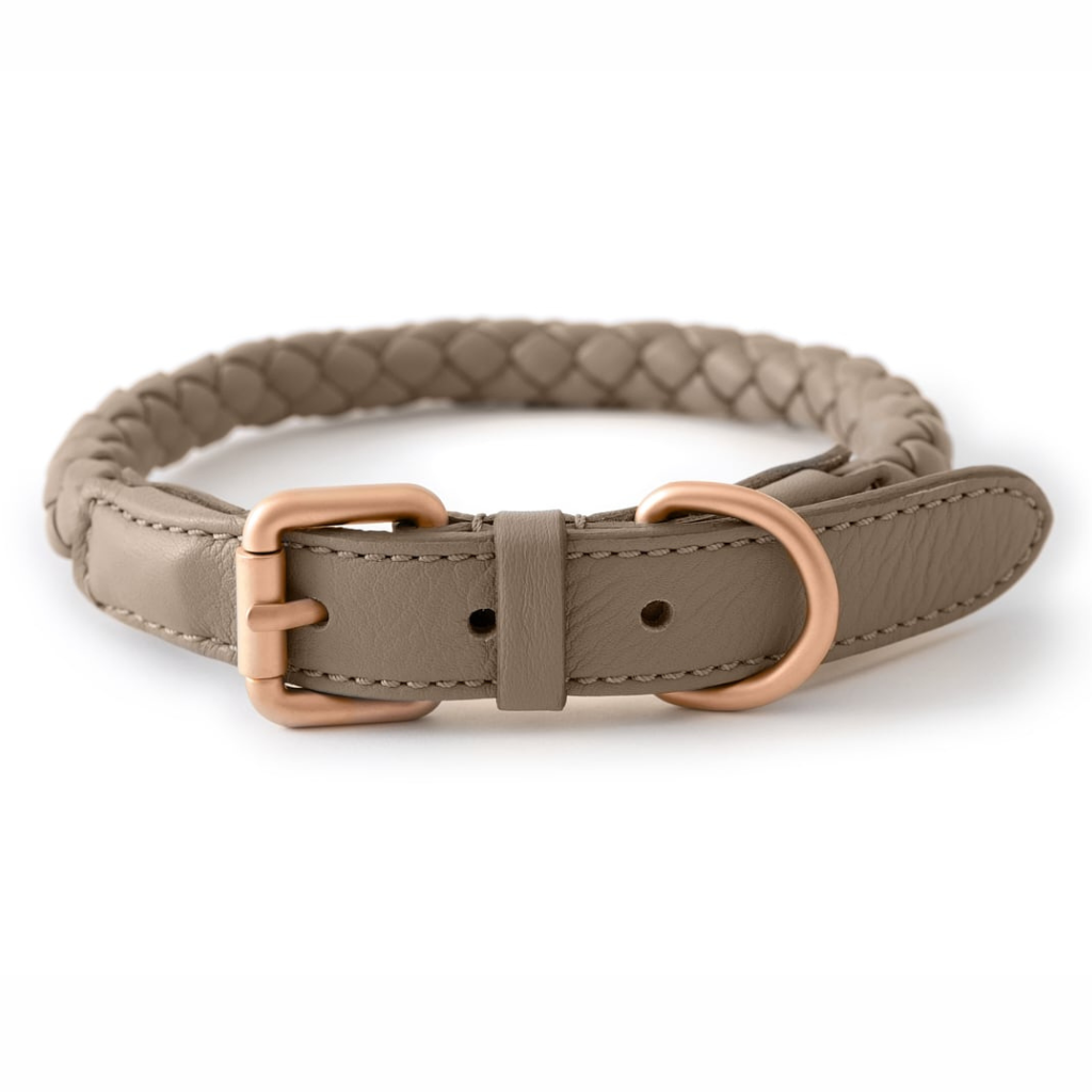 Lederhalsband Ferdinando Lazy Taupe