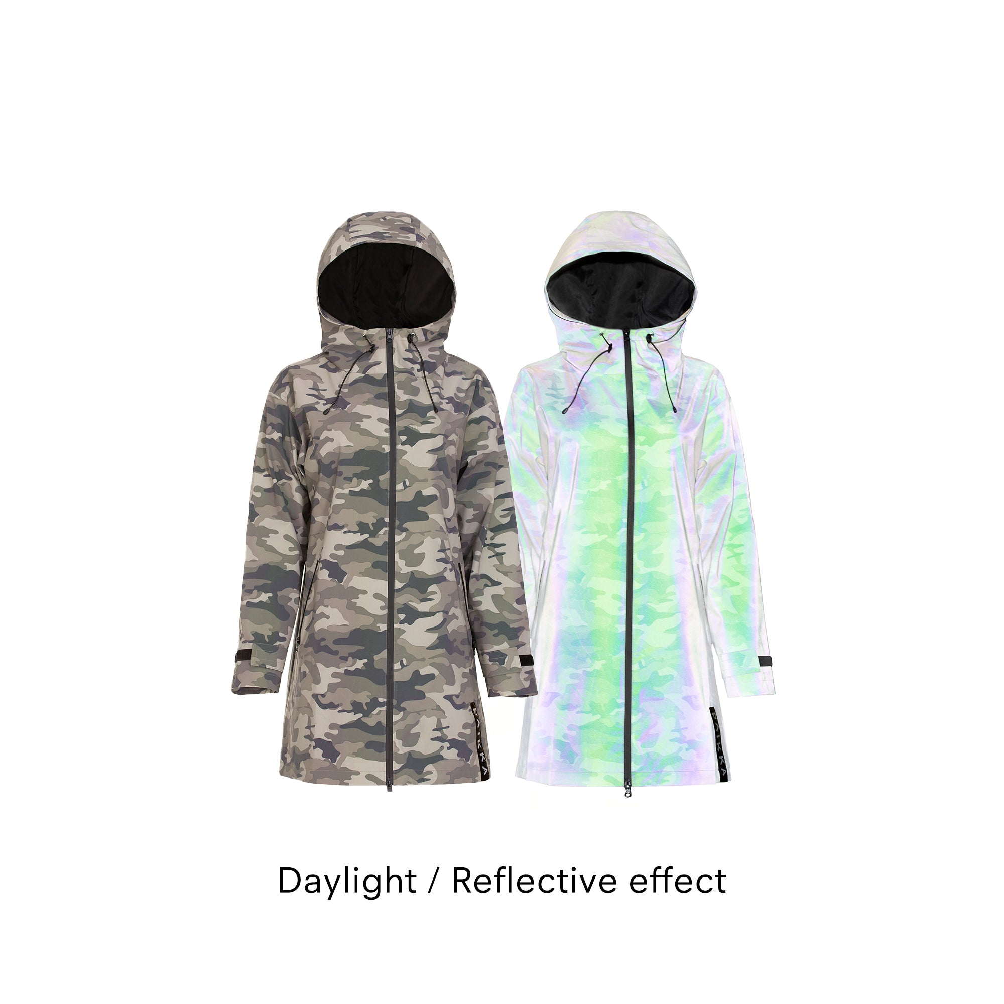 PAIKKA-vollreflektierender-Damenregenmantel-Camouflage-Reflektierend