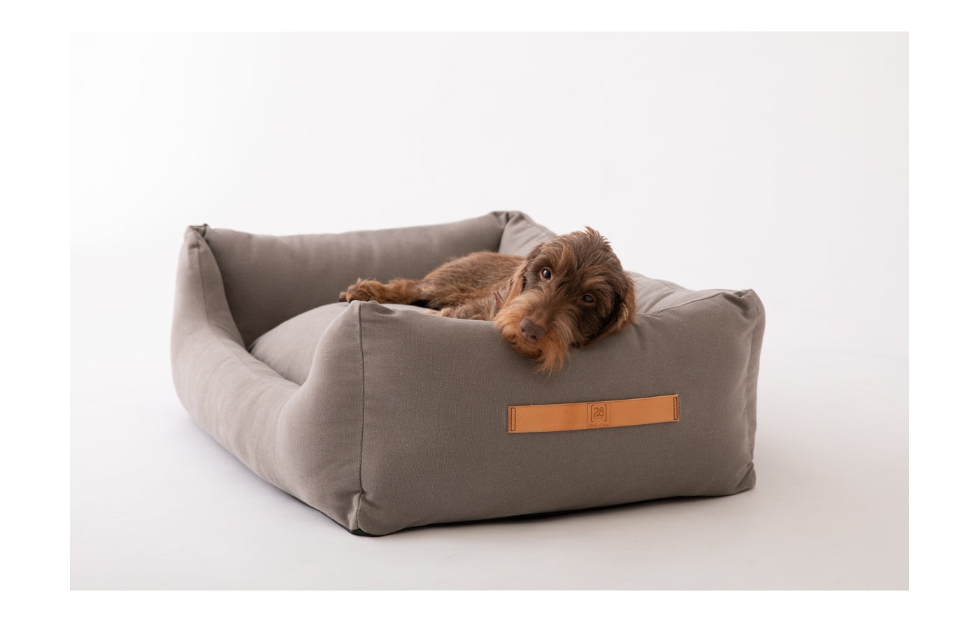 Hundebett Henri aus Baumwoll-Canvas Dove Grey