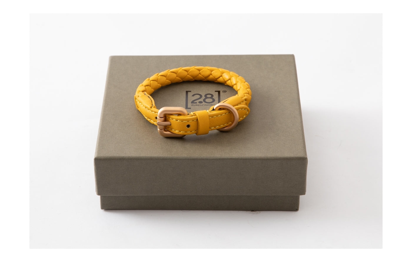 2.8-duepuntootto-ferdinando-leather-collar-hundehalsband-tuscan-yellow-verpackung