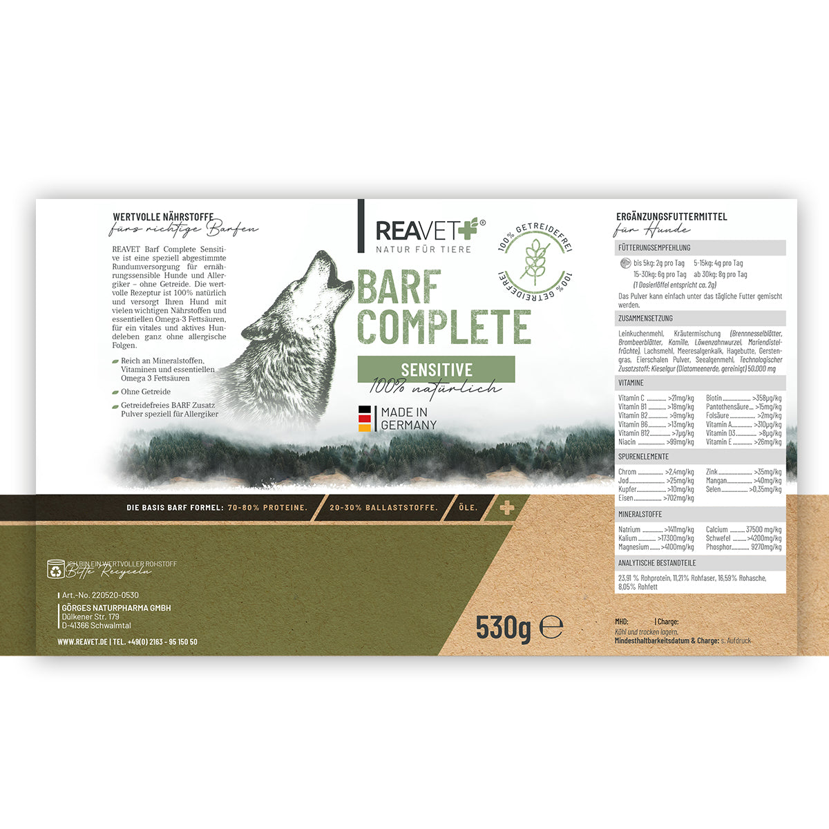 ReaVet-Barf-Complete-Sensitive-530g-Etikett