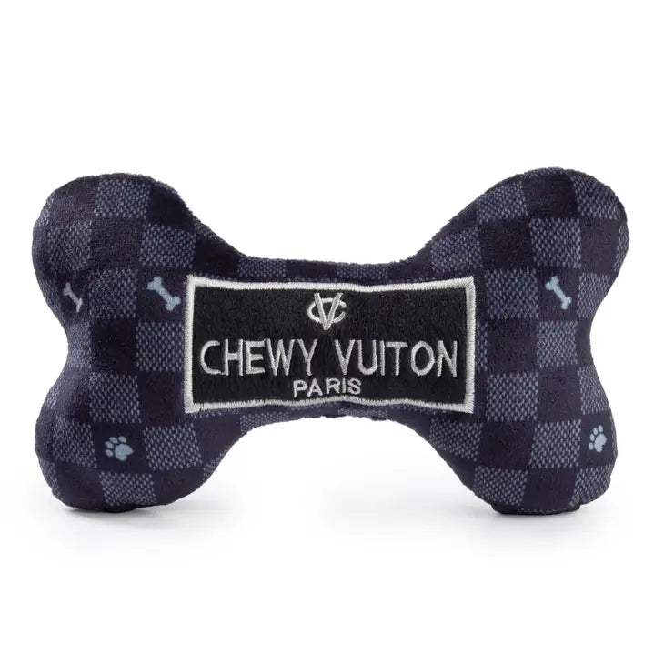 Chewy Vuiton Black Checker Knochen