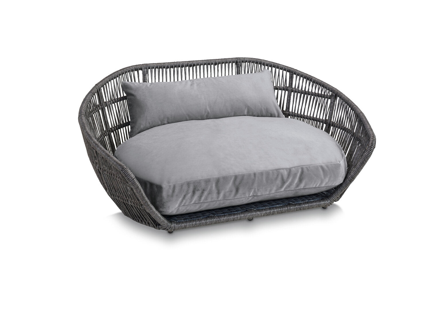 Laboni-Hundebett-Prado-Oxford-Grey-einzeln