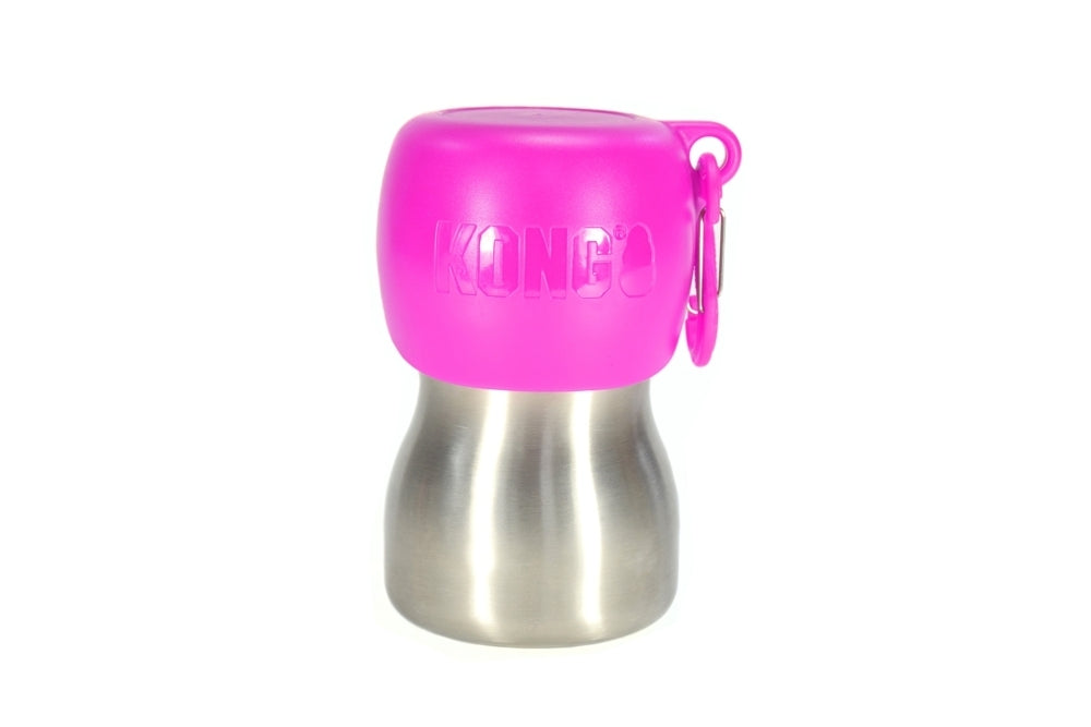 KONG-Trinkflasche-mit-Napf-Pink-klein