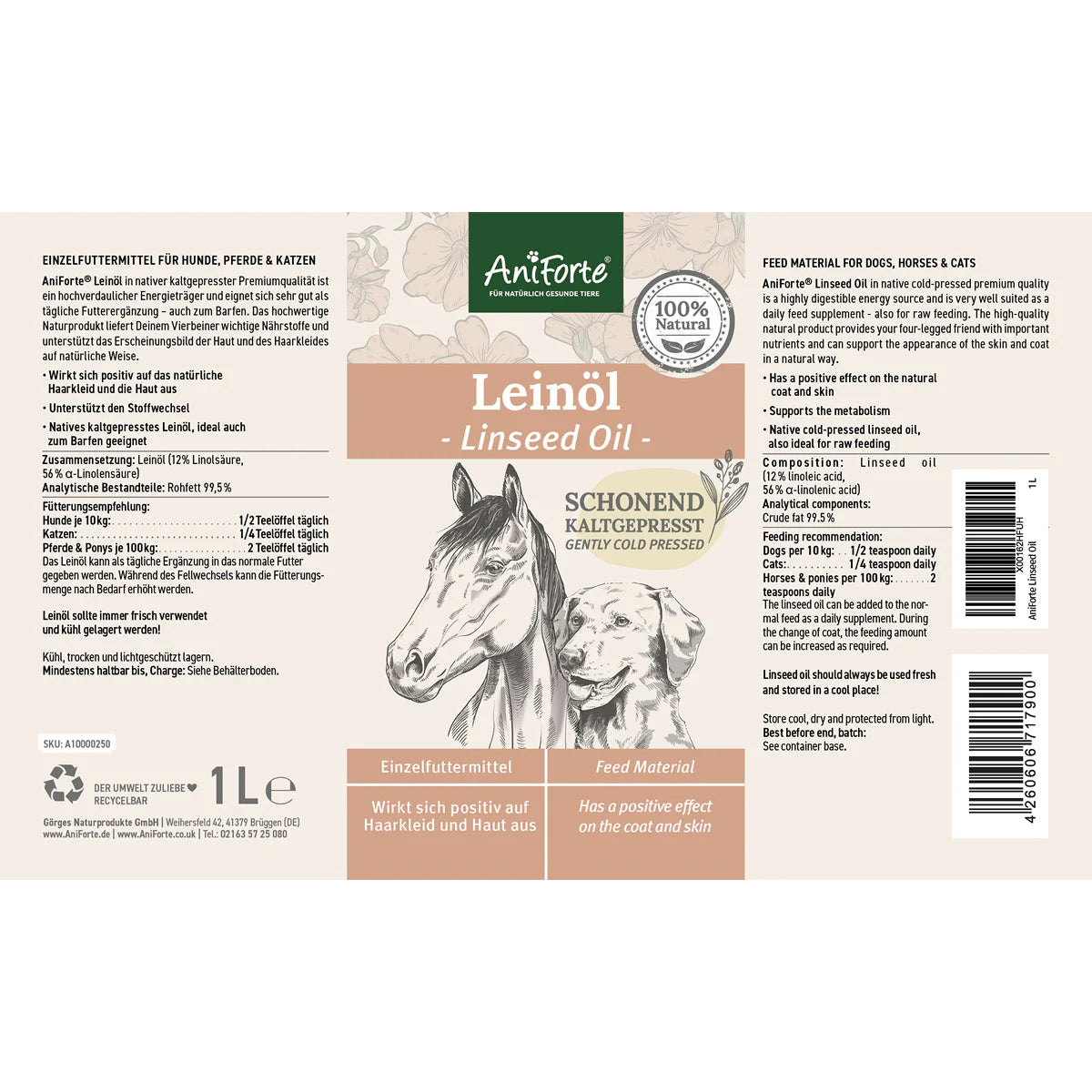 Aniforte-Leinöl-Etikett