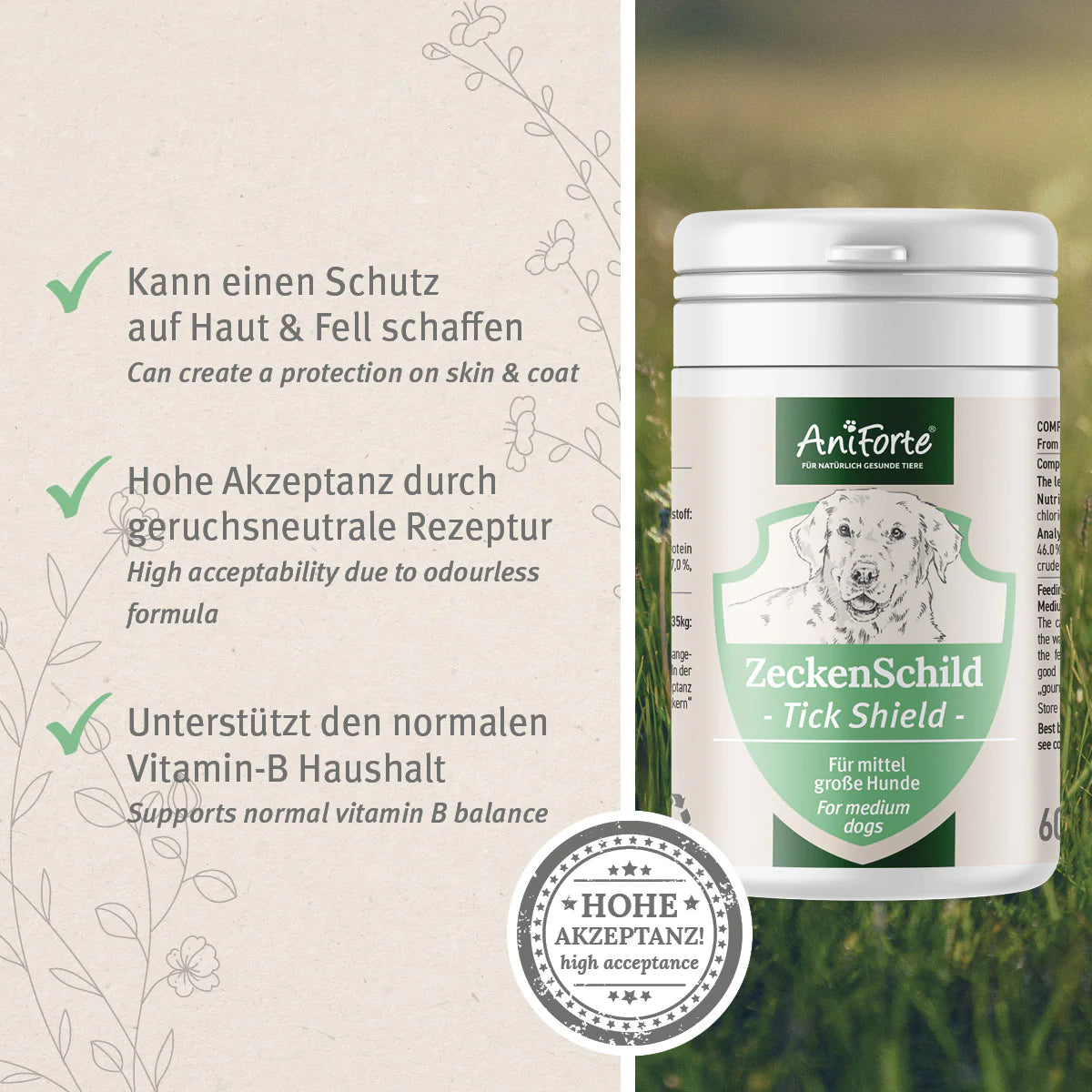 ZeckenSchild Kapseln für mittelgroße Hunde 10-35 kg