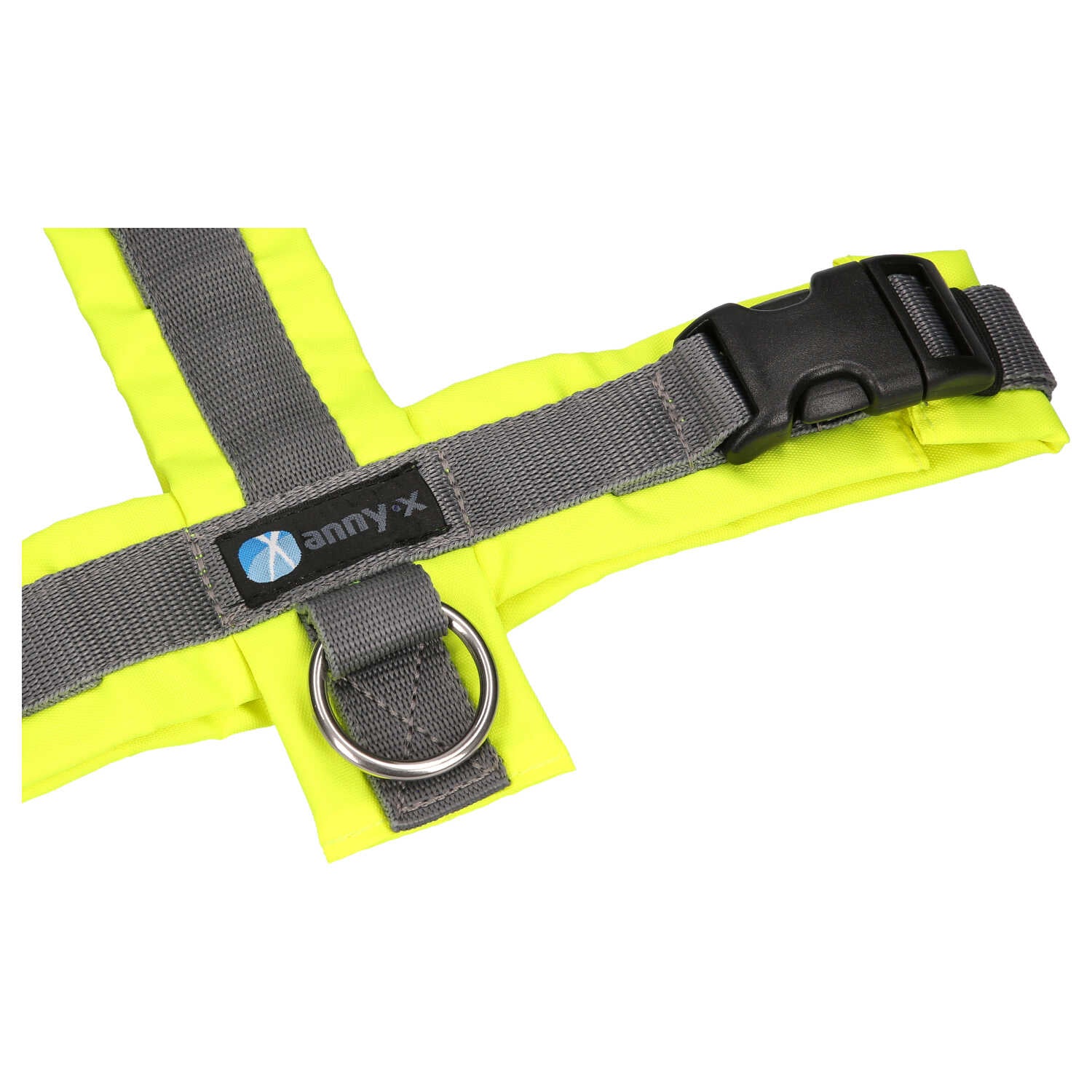 AnnyX-Hundegeschirr-Protect-leuchtgelb-grau-Detail