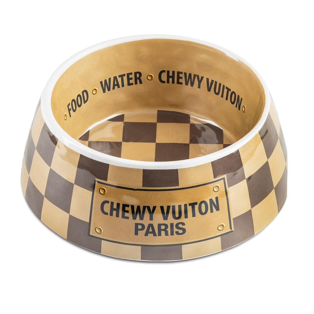 Hundenapf Chewy Vuiton Checker Gold