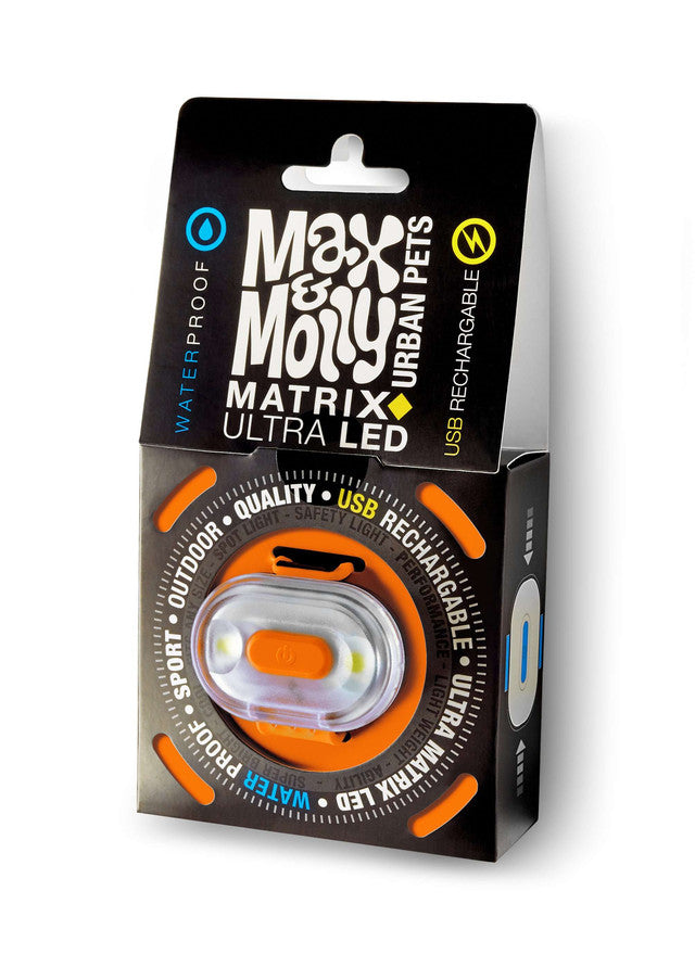 Maxundmolly-Max&Molly-MATRIX ULTRA LED LICHT FÜR DAS HUNDEHALSBAND ORANGE